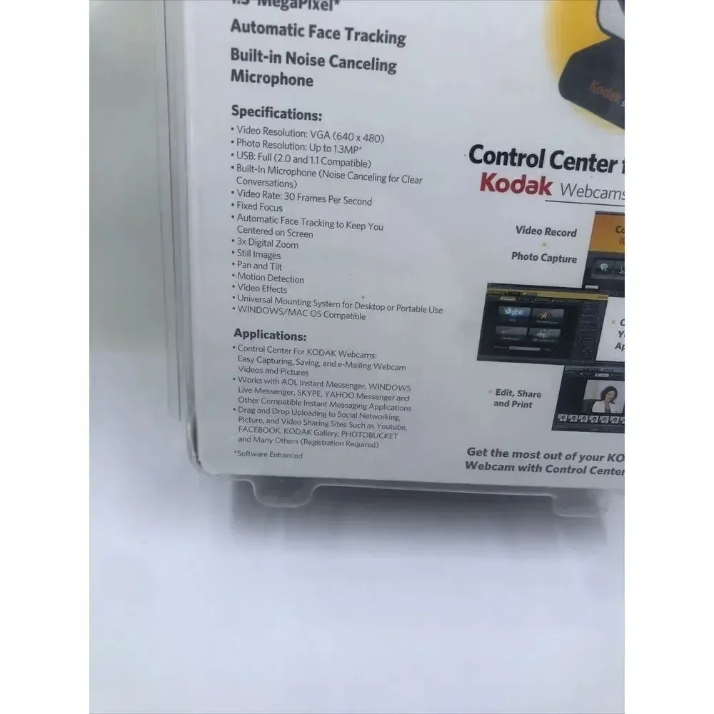 Kodak S100 WebCam USB 1.3 Megapixel, Automatic Face Tracking .2010